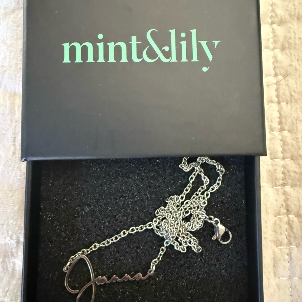 NWOT Mint & Lily Personalized Silver Necklace
